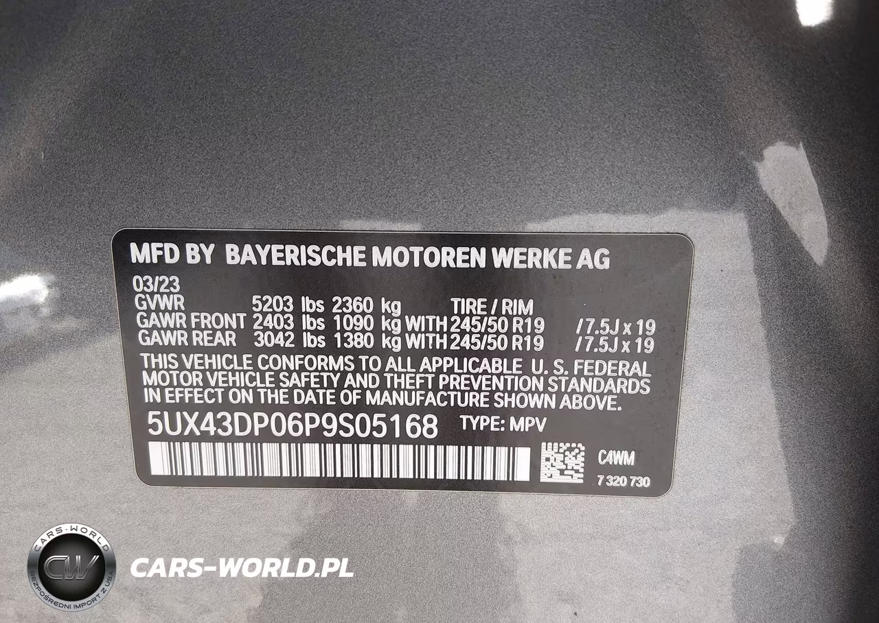2023 BMW X3 Sdrive30I VIN:5UX43DP06P9S05168 - 9