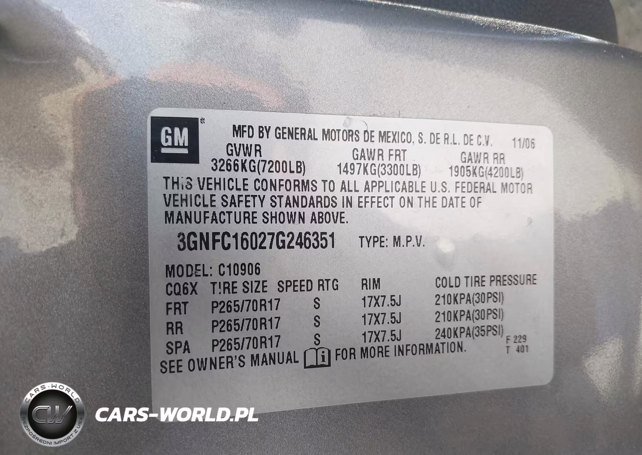 2007 Chevrolet Suburban Lt VIN:3GNFC16027G246351 - 9