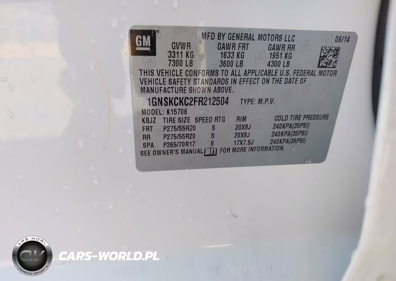 2015 Chevrolet Tahoe Ltz VIN:1GNSKCKC2FR212504 - 9