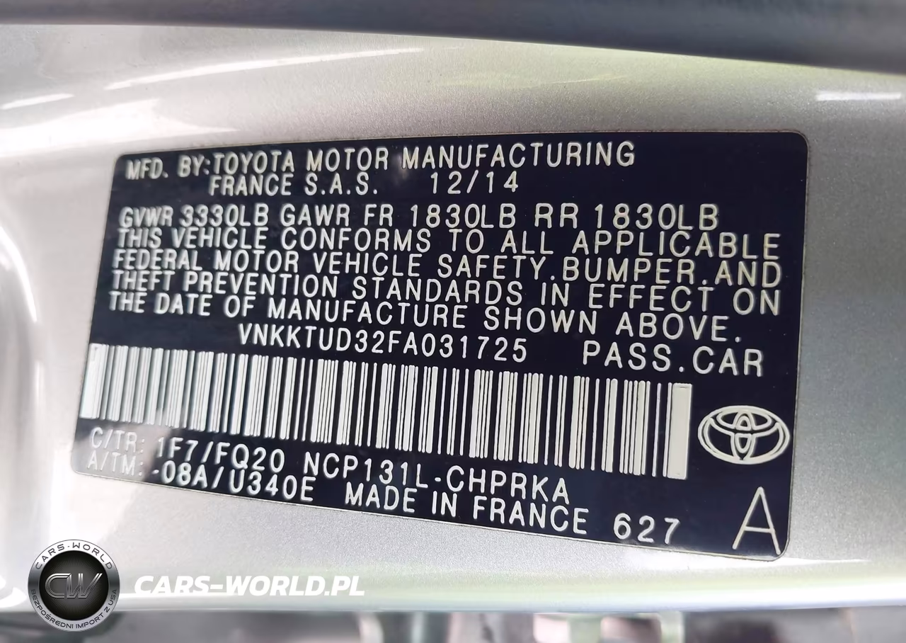 2015 Toyota Yaris L VIN:VNKKTUD32FA031725 - 9
