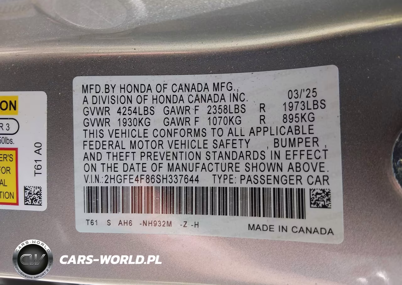 2025 Honda Civic Hybrid Sport-Sport Touring VIN:2HGFE4F86SH337644 - 9