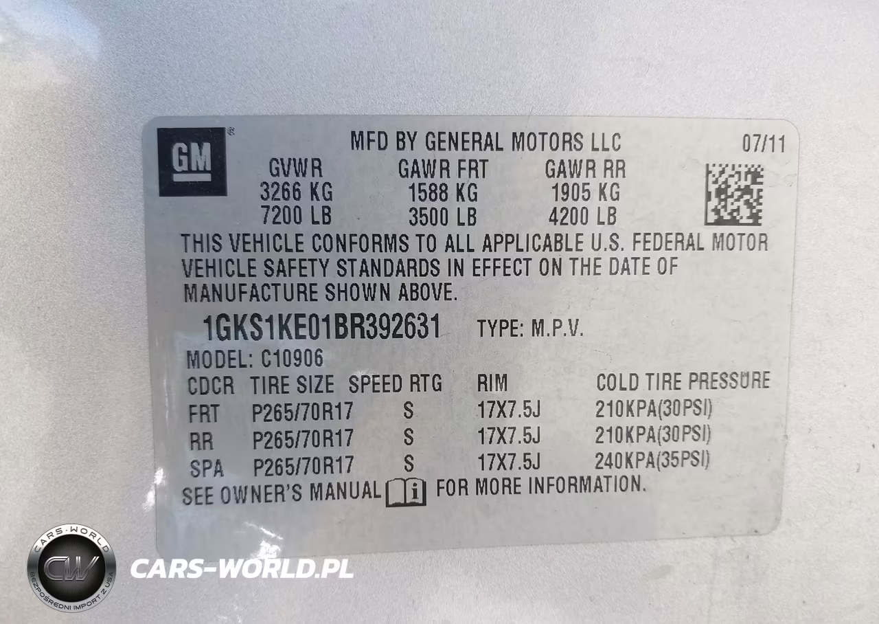 2011 GMC Yukon Xl 1500 Slt VIN:1GKS1KE01BR392631 - 9
