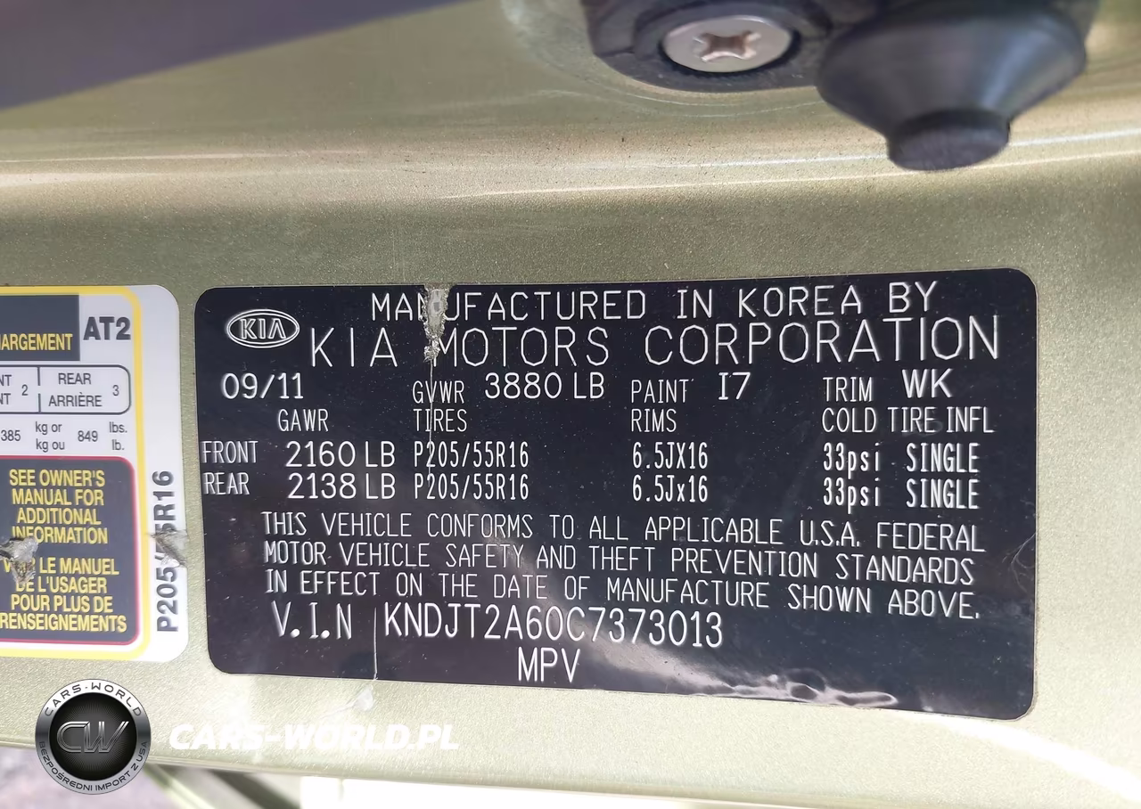 2012 Kia Soul + VIN:KNDJT2A60C7373013 - 9