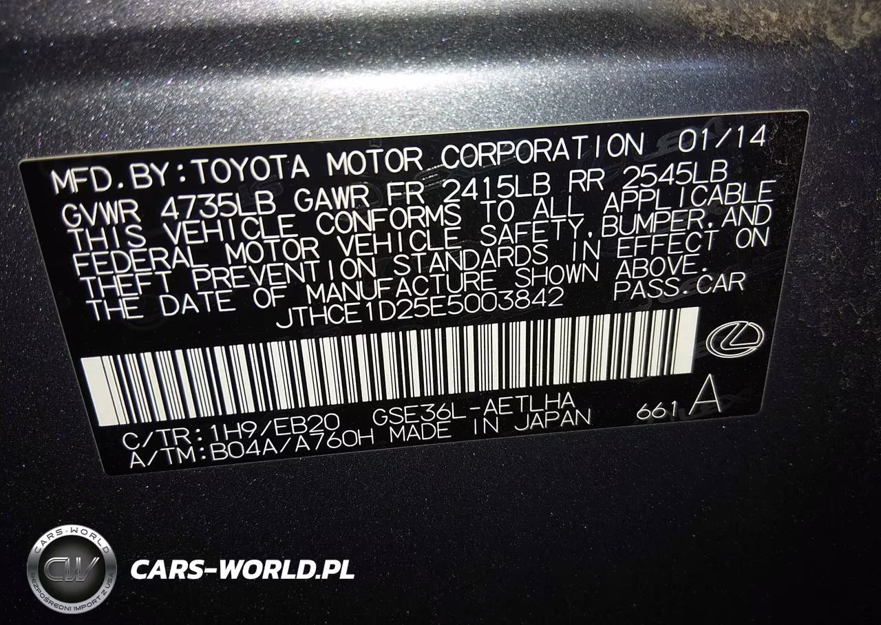 2014 Lexus Is 350 VIN:JTHCE1D25E5003842 - 9
