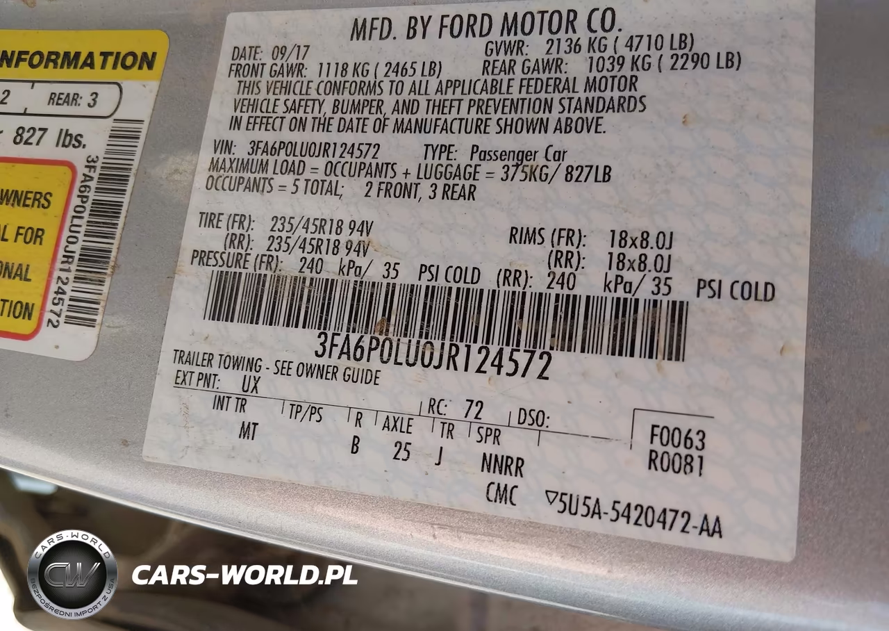 2018 Ford Fusion Hybrid Se VIN:3FA6P0LU0JR124572 - 9