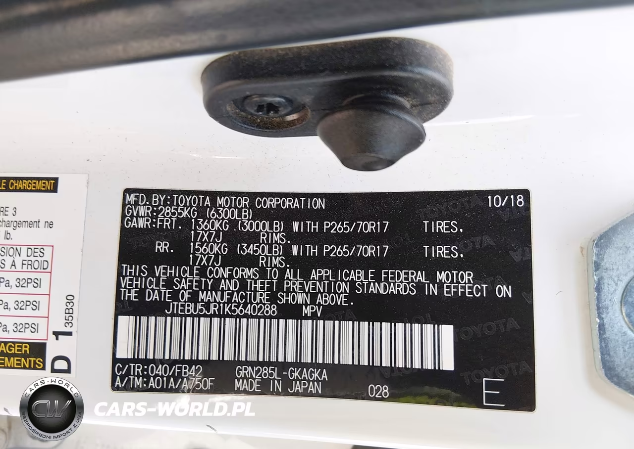2019 Toyota 4Runner Sr5 VIN:JTEBU5JR1K5640288 - 9