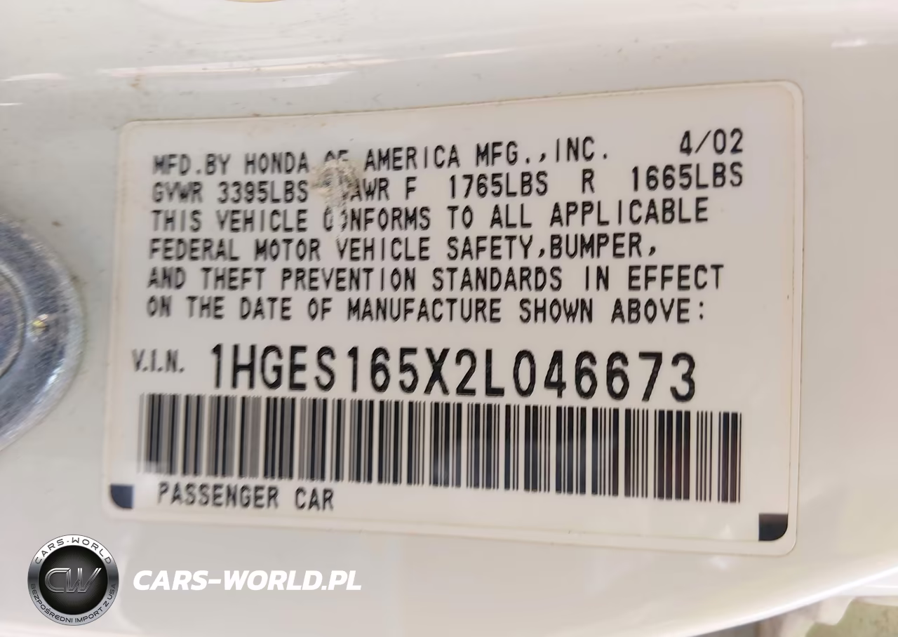 2002 Honda Civic Lx VIN:1HGES165X2L046673 - 9