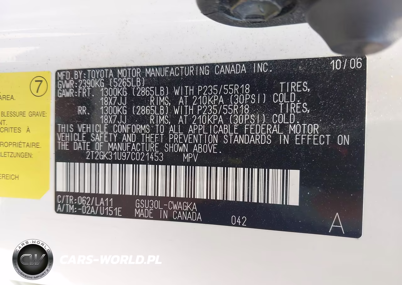2007 Lexus Rx 350 VIN:2T2GK31U97C021453 - 9