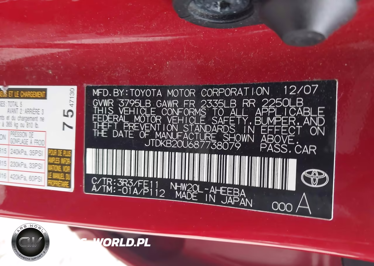 2008 Toyota Prius VIN:JTDKB20U687738079 - 9
