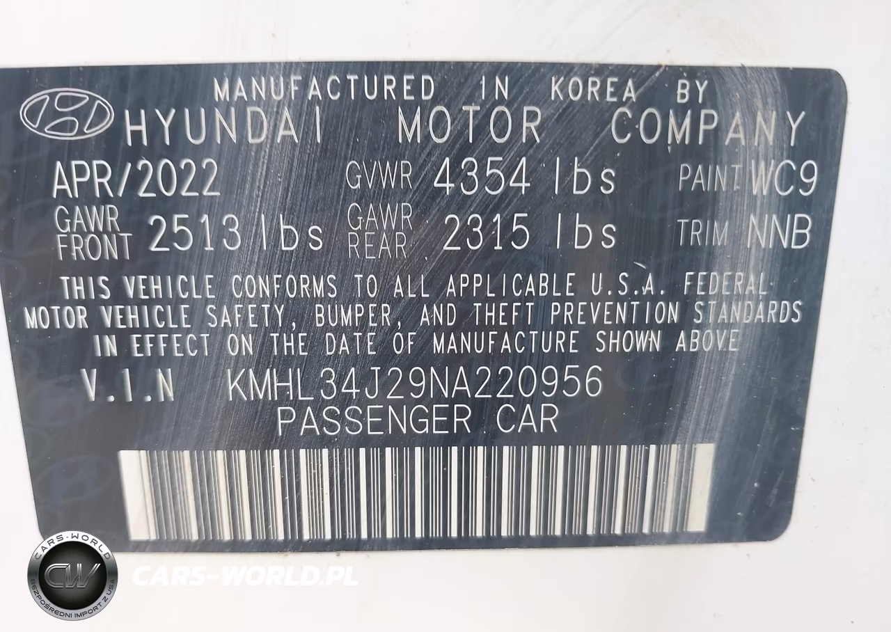2022 Hyundai Sonata Limited VIN:KMHL34J29NA220956 - 9