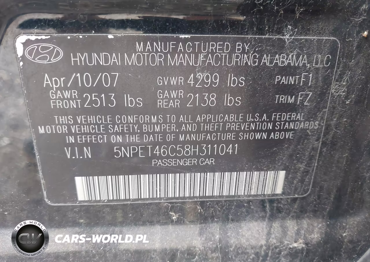 2008 Hyundai Sonata Gls VIN:5NPET46C58H311041 - 9