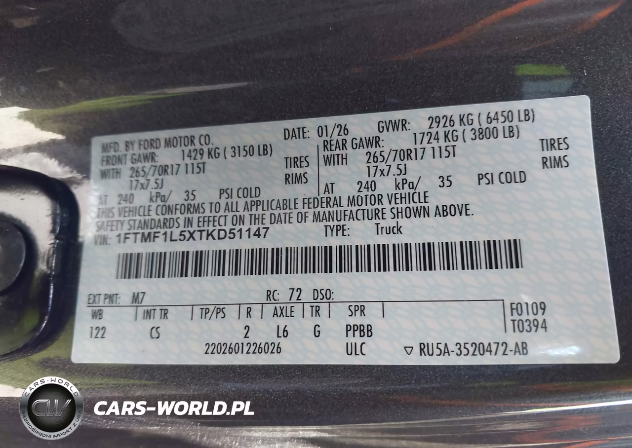 2026 Ford F-150 Xl VIN:1FTMF1L5XTKD51147 - 9