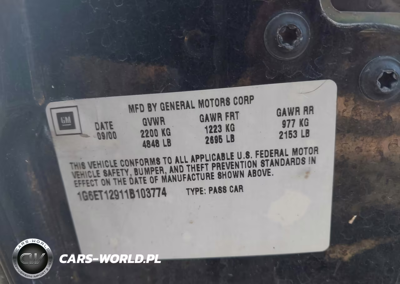 CADILLAC ELDORADO VIN:1G6ET12911B103774 - 9