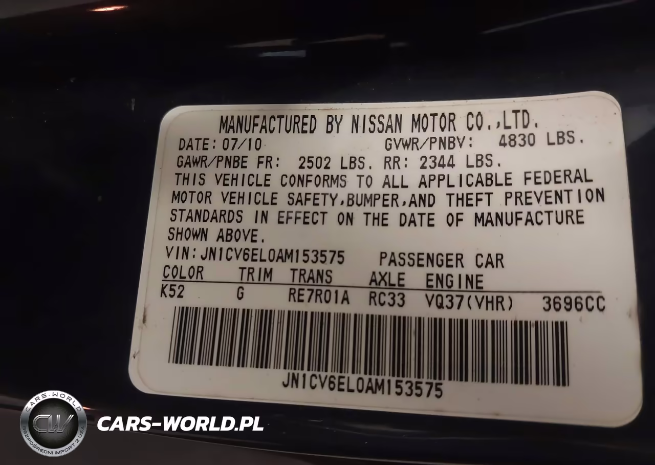 2010 Infiniti G37X VIN:JN1CV6EL0AM153575 - 9