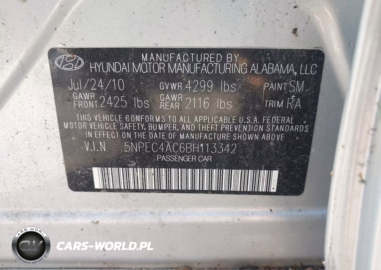 2011 Hyundai Sonata Limited VIN:5NPEC4AC6BH113342 - 9