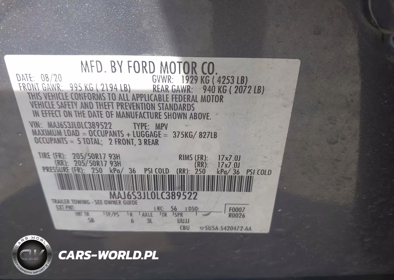 2020 Ford Ecosport Ses VIN:MAJ6S3JL0LC389522 - 9