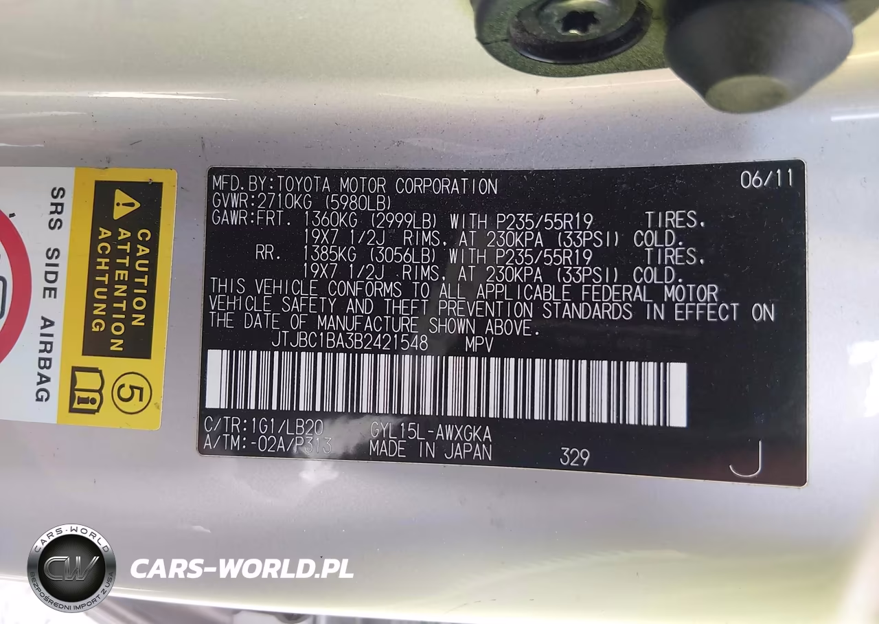 2011 Lexus Rx 450H VIN:JTJBC1BA3B2421548 - 9