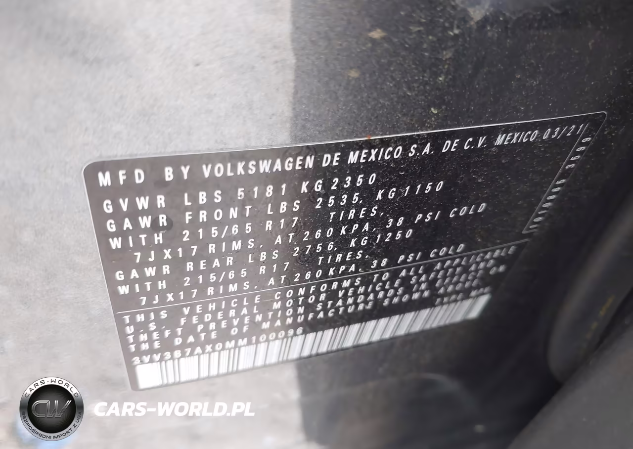 2021 Volkswagen Tiguan 2.0T Se-2.0T Se R-Line Black-2.0T Sel VIN:3VV3B7AX0MM100096 - 9