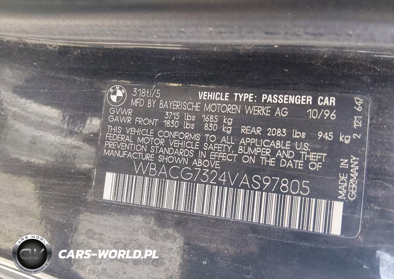 1997 BMW 318Ti VIN:WBACG7324VAS97805 - 9