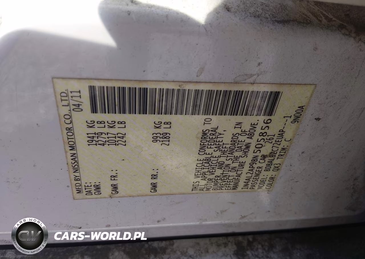 2011 Nissan Altima 2.5 S VIN:1N4AL2AP9BN505856 - 9