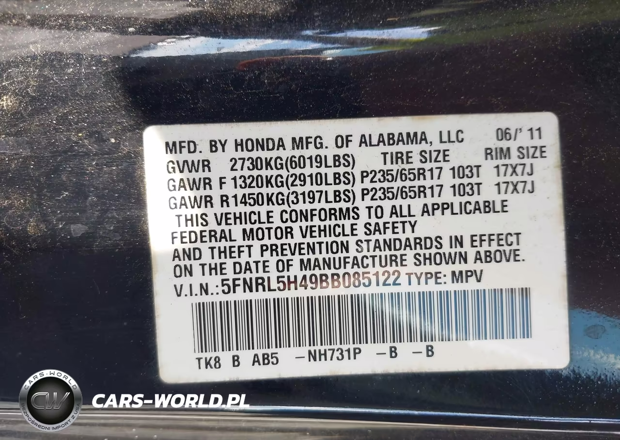 2011 Honda Odyssey Ex VIN:5FNRL5H49BB085122 - 9