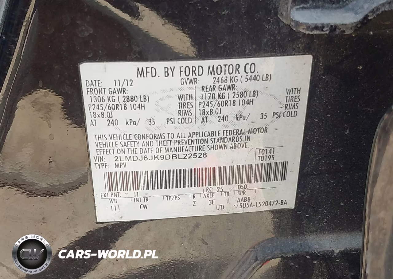 2013 Lincoln Mkx VIN:2LMDJ6JK9DBL22528 - 9