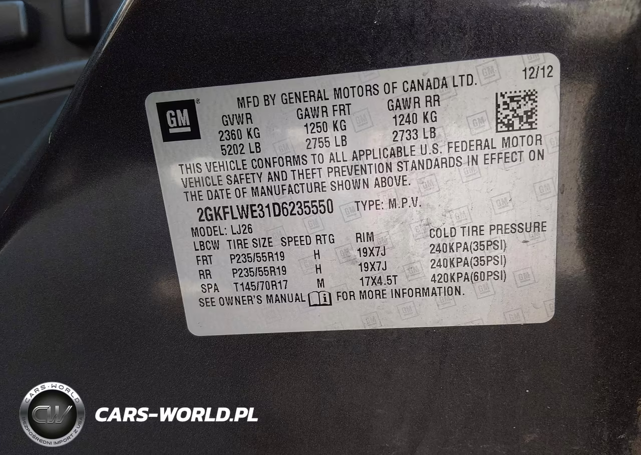 2013 GMC Terrain Slt-2 VIN:2GKFLWE31D6235550 - 9