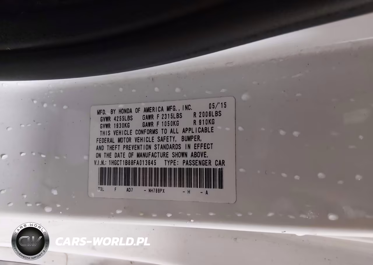 2015 Honda Accord Ex-L VIN:1HGCT1B88FA013645 - 9
