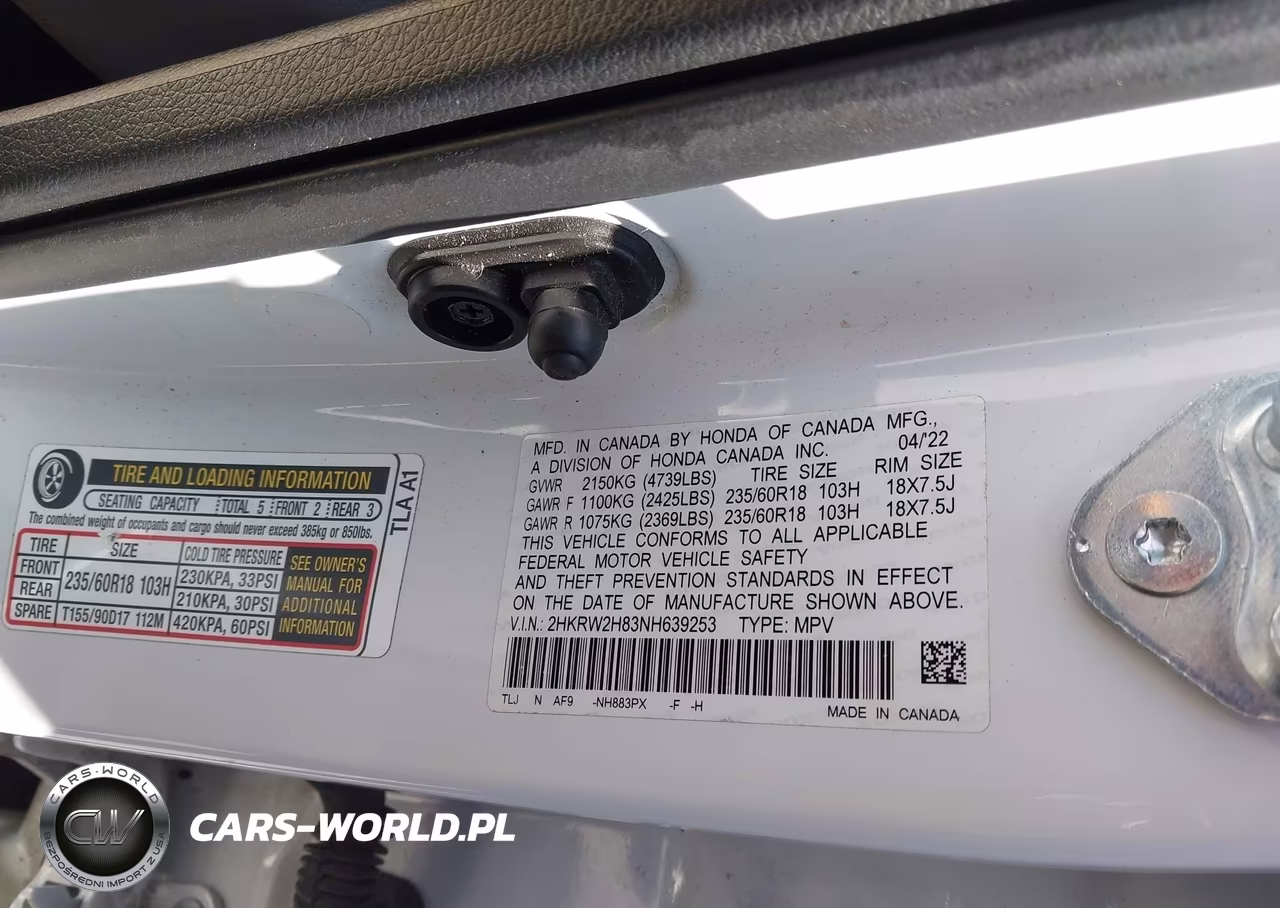 2022 Honda Cr-V Awd Ex-L VIN:2HKRW2H83NH639253 - 9