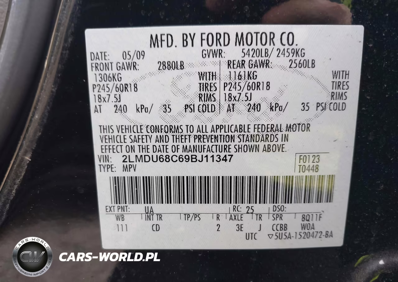 2009 Lincoln Mkx VIN:2LMDU68C69BJ11347 - 9