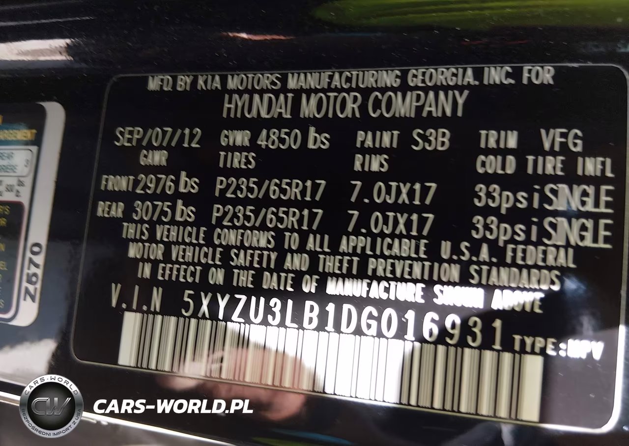 2013 Hyundai Santa Fe Sport VIN:5XYZU3LB1DG016931 - 9