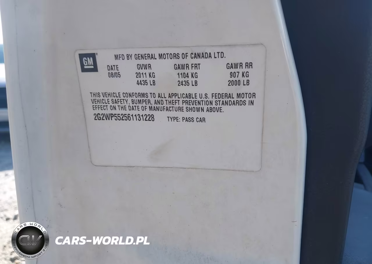 2006 Pontiac Grand Prix VIN:2G2WP552561131228 - 9