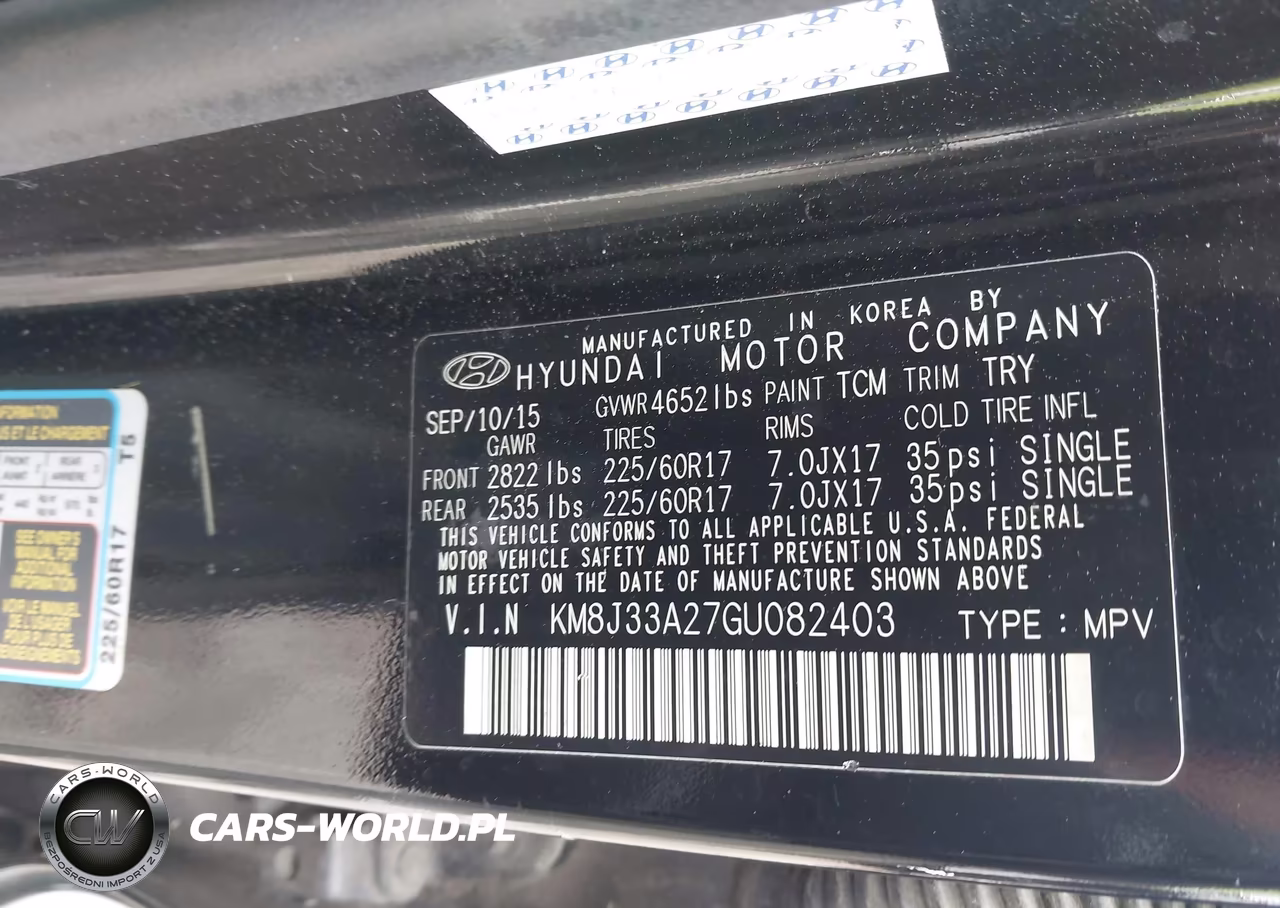 2016 Hyundai Tucson Eco VIN:KM8J33A27GU082403 - 9