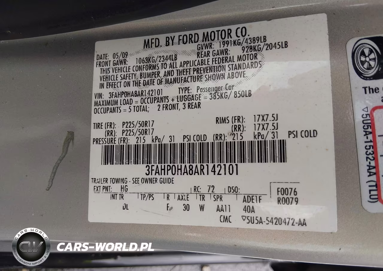 2010 Ford Fusion Se VIN:3FAHP0HA8AR142101 - 9