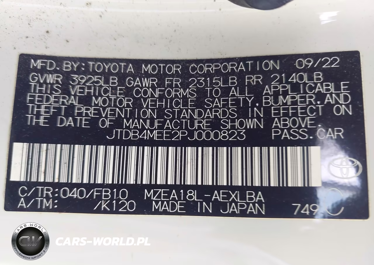 2023 Toyota Corolla Le VIN:JTDB4MEE2PJ000823 - 9