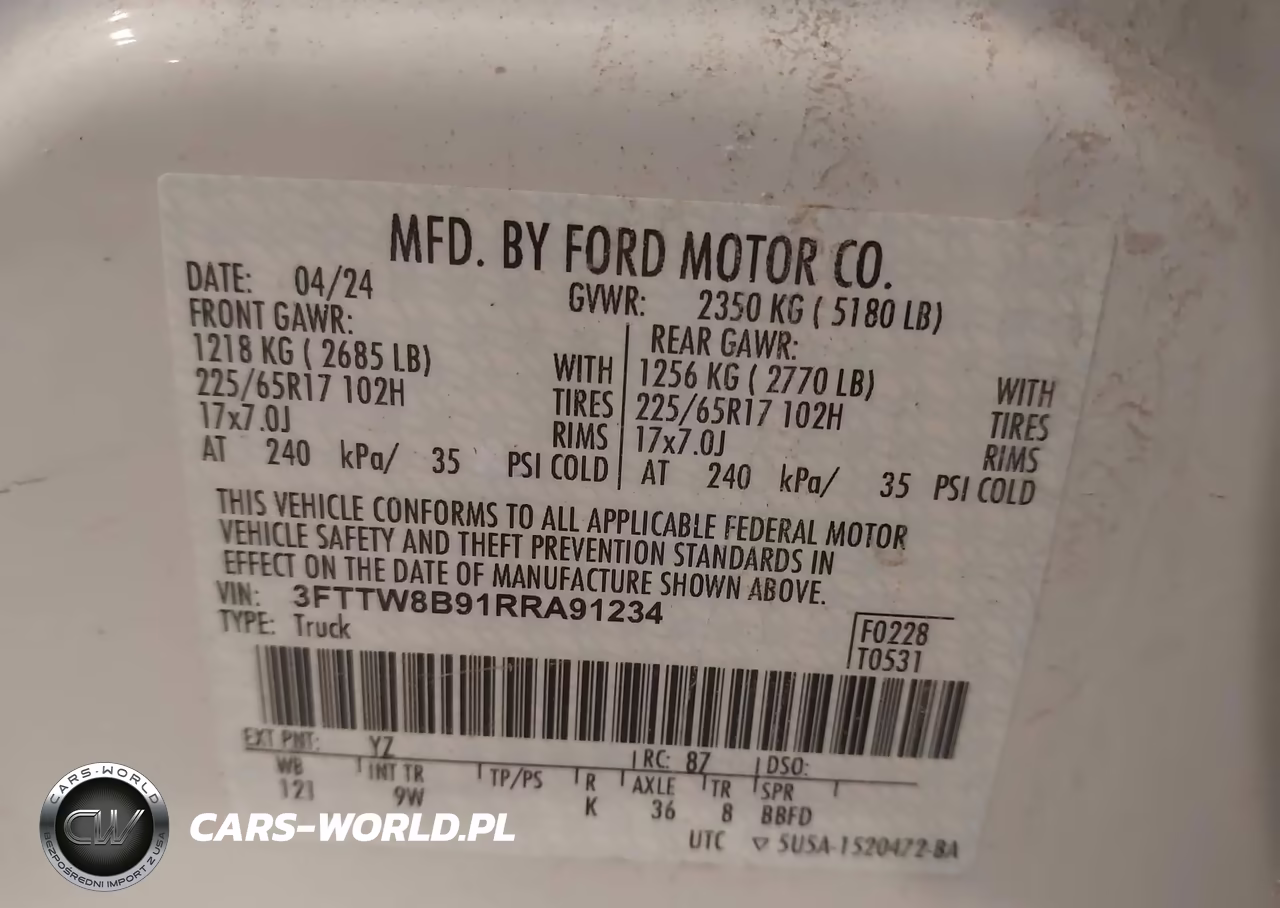 2024 Ford Maverick Xl VIN:3FTTW8B91RRA91234 - 9