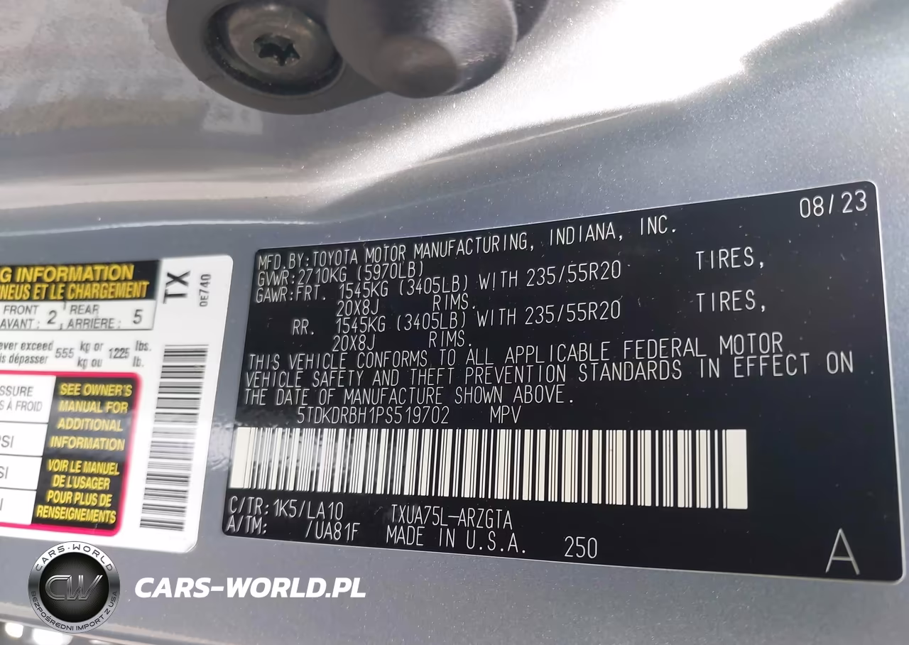 2023 Toyota Highlander Platinum VIN:5TDKDRBH1PS519702 - 9