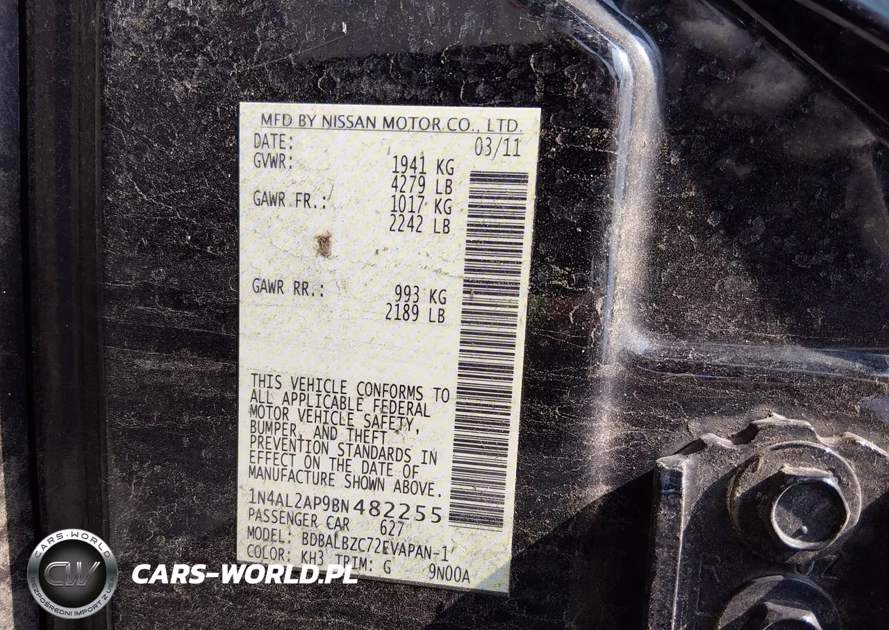 2011 Nissan Altima 2.5 S VIN:1N4AL2AP9BN482255 - 9