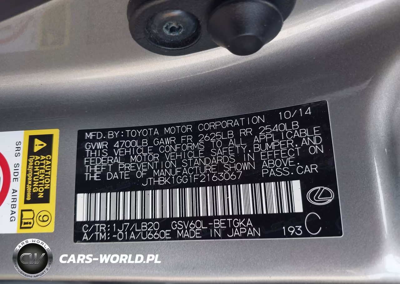 2015 Lexus Es 350 VIN:JTHBK1GG1F2163067 - 9