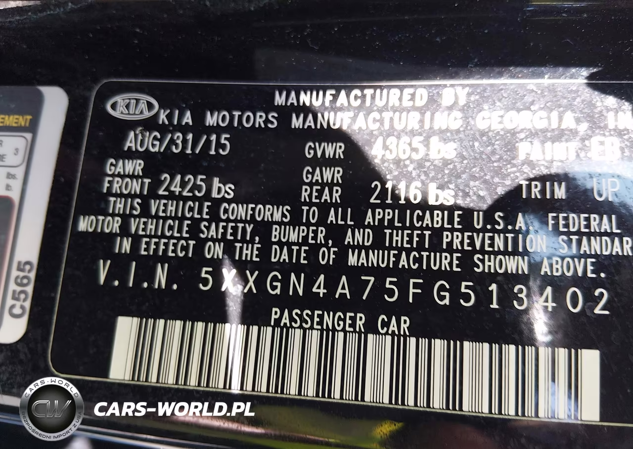 2015 Kia Optima Ex VIN:5XXGN4A75FG513402 - 9