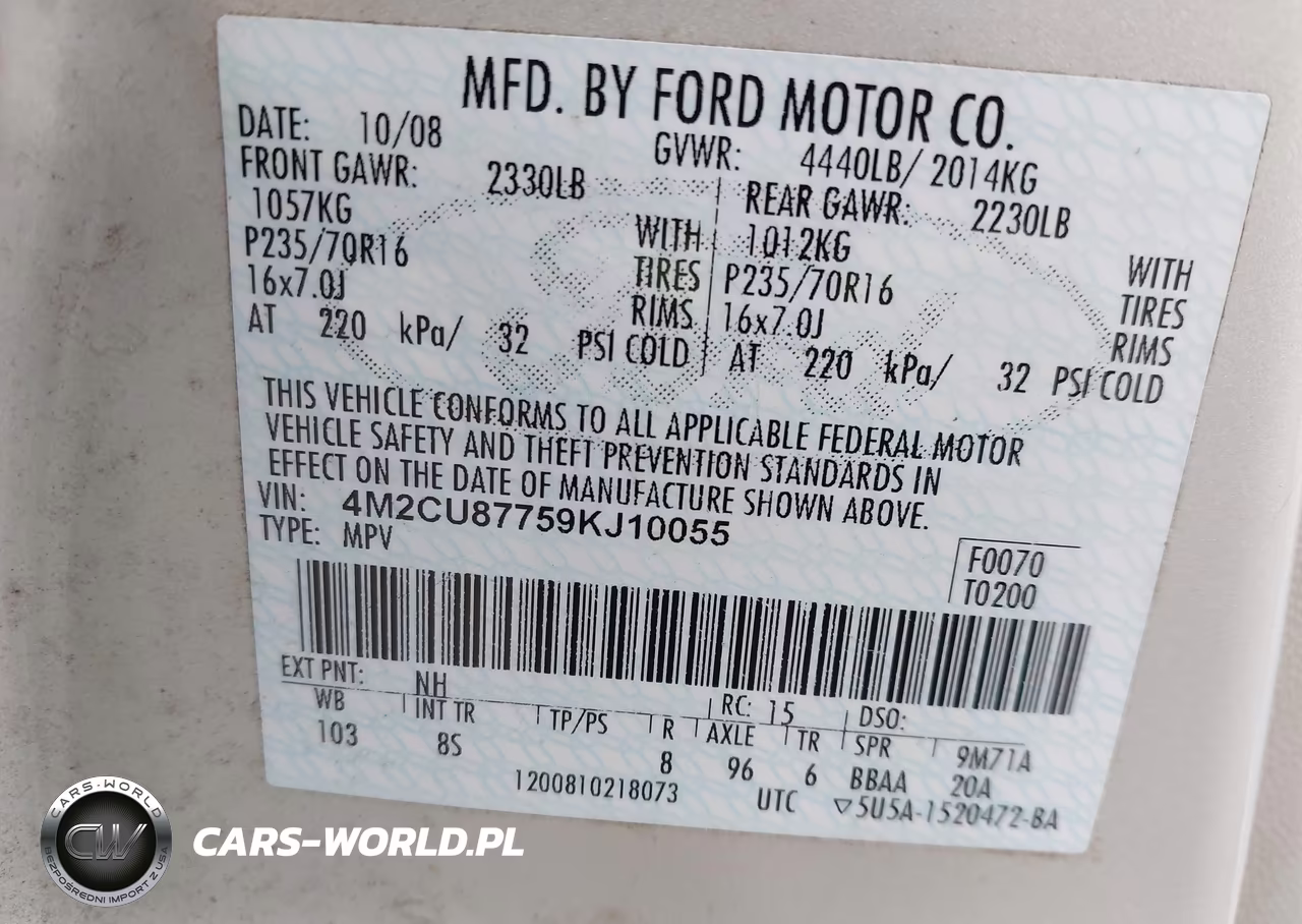 2009 Mercury Mariner Premier VIN:4M2CU87759KJ10055 - 9