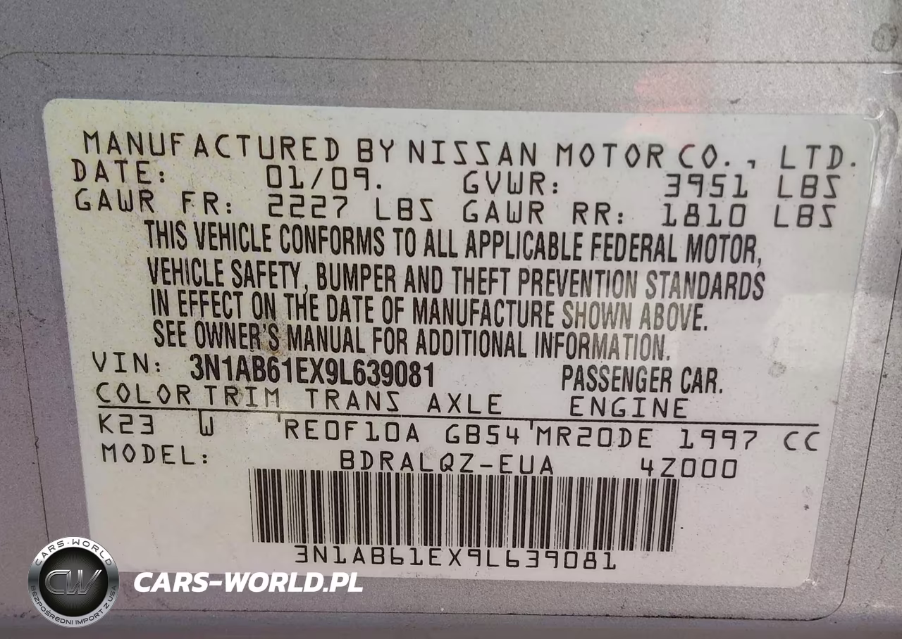 2009 Nissan Sentra 2.0 VIN:3N1AB61EX9L639081 - 9