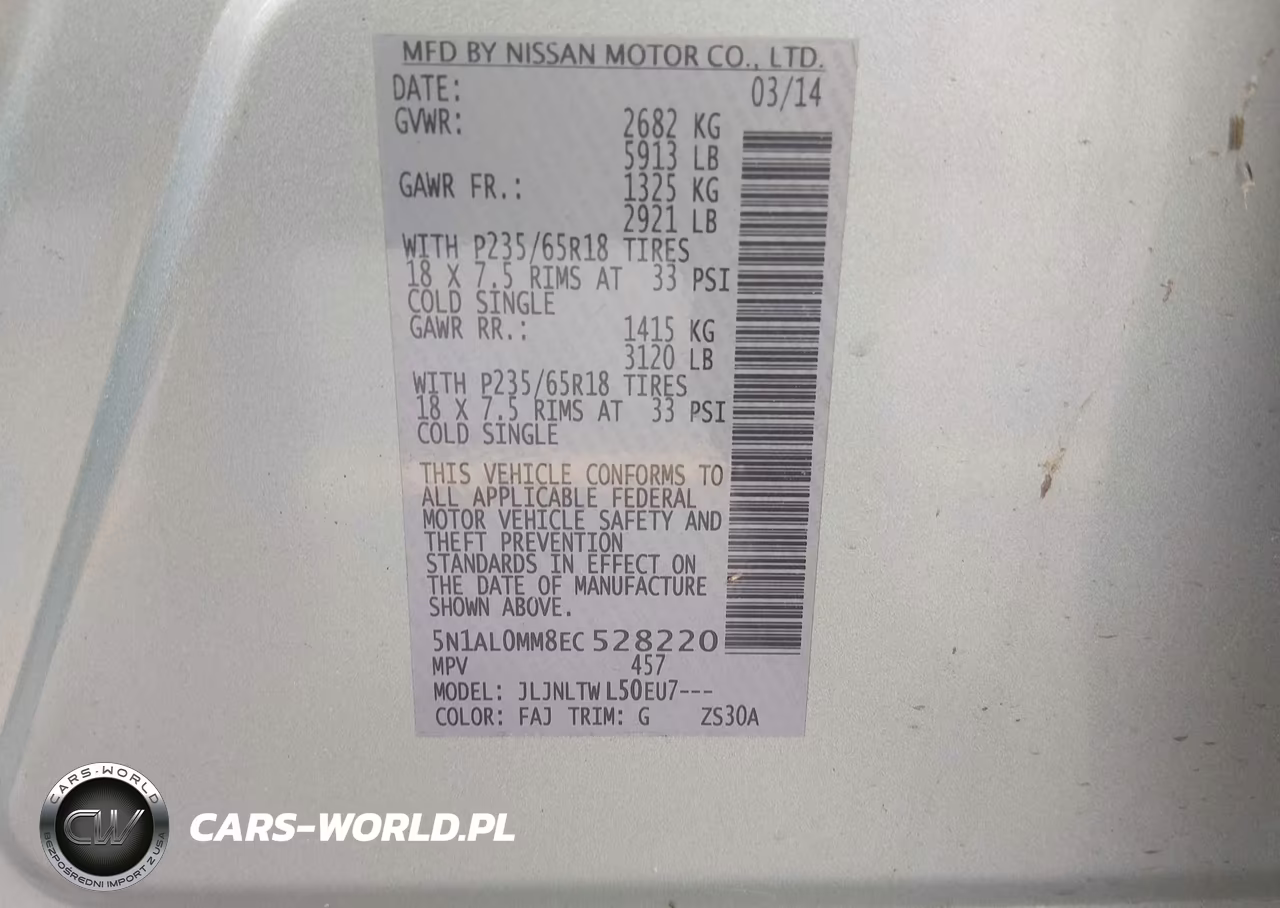 2014 Infiniti Qx60 VIN:5N1AL0MM8EC528220 - 9