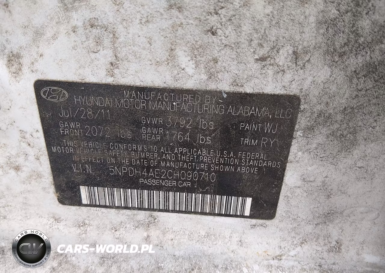 2012 Hyundai Elantra Limited VIN:5NPDH4AE2CH090710 - 9