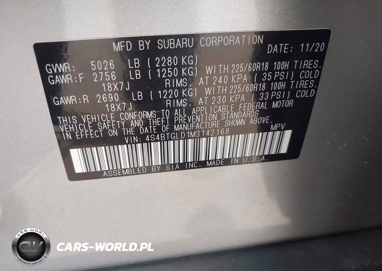 2021 Subaru Outback Onyx Edition Xt VIN:4S4BTGLD1M3142168 - 9