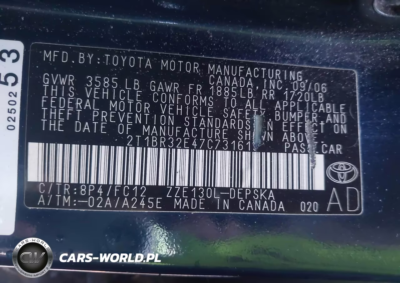 2007 Toyota Corolla S VIN:2T1BR32E47C731619 - 9