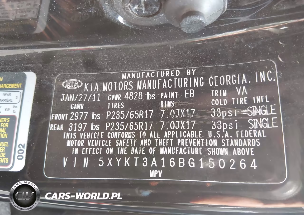 2011 Kia Sorento Lx VIN:5XYKT3A16BG150264 - 9