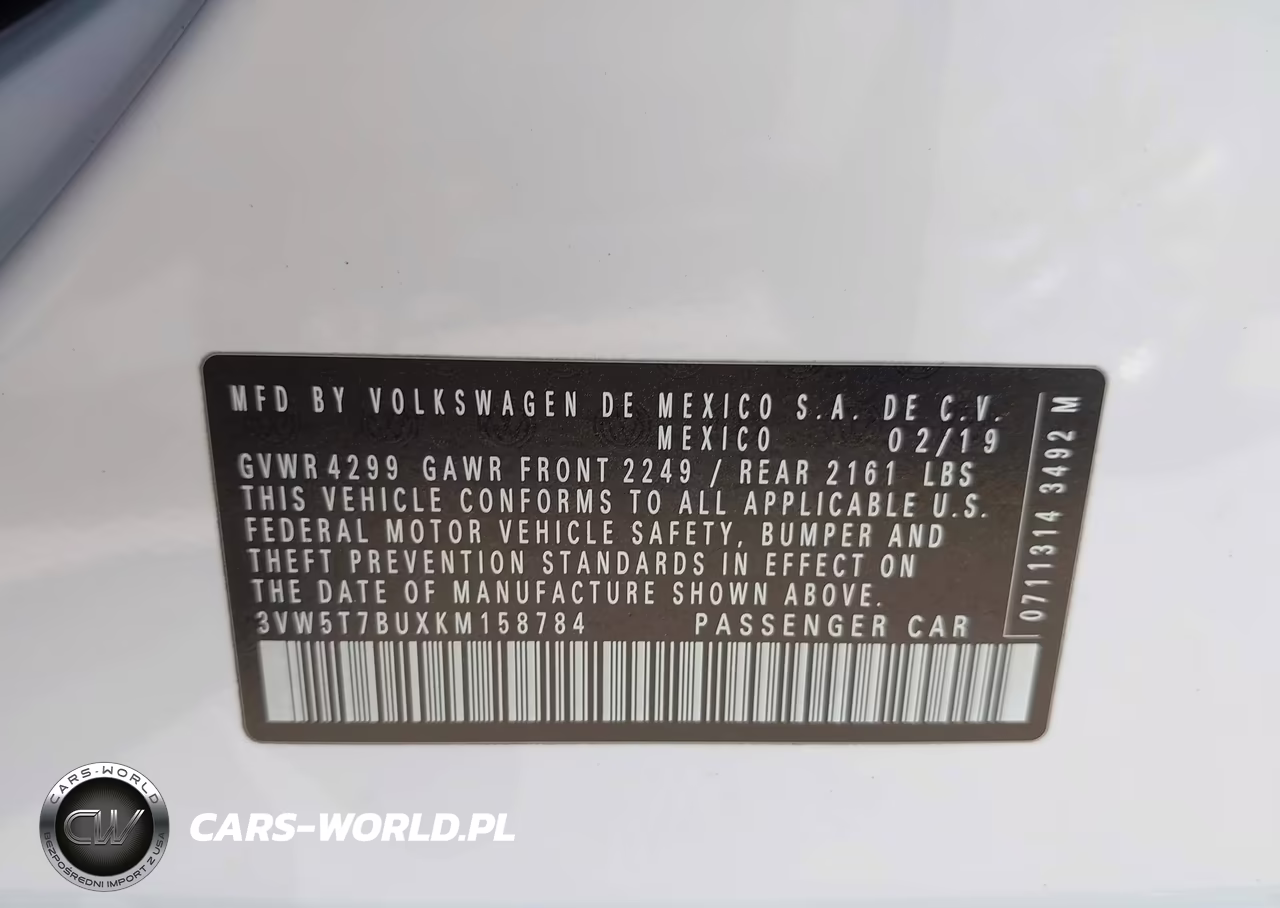 2019 Volkswagen Jetta Gli 2.0T 35Th Anniversary Edition-2.0T Autobahn-2.0T S VIN:3VW5T7BUXKM158784 - 9