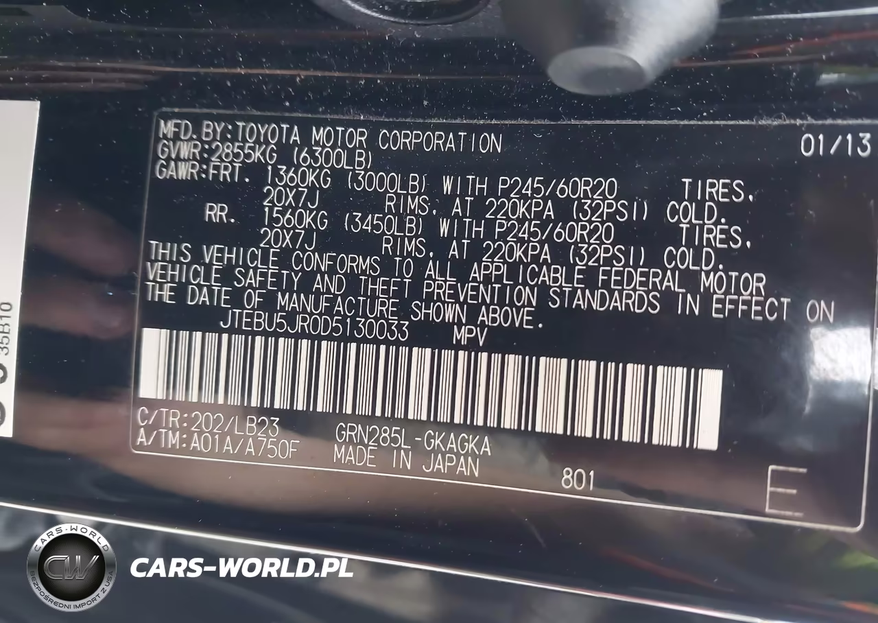 2013 Toyota 4Runner Limited VIN:JTEBU5JR0D5130033 - 9