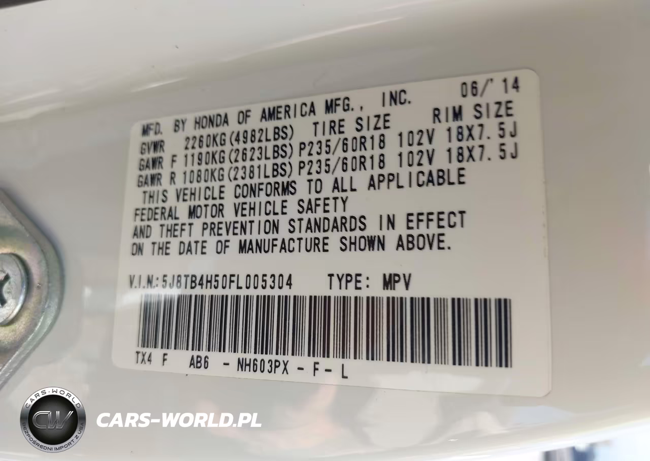 2015 Acura Rdx VIN:5J8TB4H50FL005304 - 9